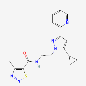 N-(2-(5-cyclopropyl-3-(pyridin-2-yl)-1H-pyrazol-1-yl)ethyl)-4-methyl-1,2,3-thiadiazole-5-carboxamide