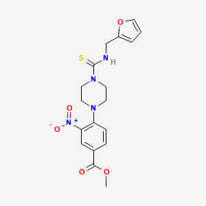 Methyl 4-(4-{[(2-furylmethyl)amino]carbothioyl}piperazino)-3-nitrobenzenecarboxylate
