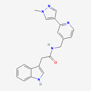 2-(1H-indol-3-yl)-N-((2-(1-methyl-1H-pyrazol-4-yl)pyridin-4-yl)methyl)acetamide