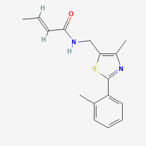 (E)-N-((4-methyl-2-(o-tolyl)thiazol-5-yl)methyl)but-2-enamide