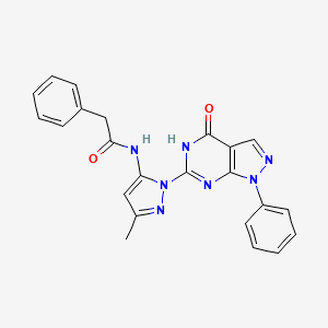 N-(3-methyl-1-(4-oxo-1-phenyl-4,5-dihydro-1H-pyrazolo[3,4-d]pyrimidin-6-yl)-1H-pyrazol-5-yl)-2-phenylacetamide
