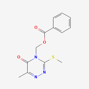 (6-Methyl-3-methylsulfanyl-5-oxo-1,2,4-triazin-4-yl)methyl benzoate