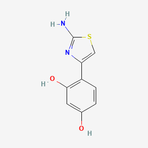 molecular formula C9H8N2O2S B2785873 4-(2-Amino-1,3-thiazol-4-yl)benzene-1,3-diol CAS No. 90850-44-5