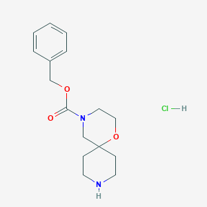 molecular formula C16H23ClN2O3 B2785875 Benzyl 1-oxa-4,9-diazaspiro[5.5]undecane-4-carboxylate hydrochloride CAS No. 1402232-57-8
