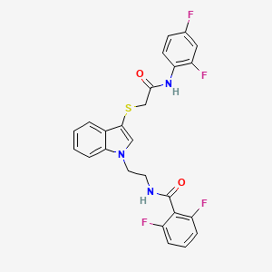 N-(2-(3-((2-((2,4-difluorophenyl)amino)-2-oxoethyl)thio)-1H-indol-1-yl)ethyl)-2,6-difluorobenzamide
