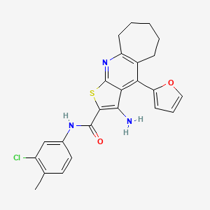3-amino-N-(3-chloro-4-methylphenyl)-4-(furan-2-yl)-6,7,8,9-tetrahydro-5H-cyclohepta[b]thieno[3,2-e]pyridine-2-carboxamide