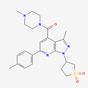 (1-(1,1-dioxidotetrahydrothiophen-3-yl)-3-methyl-6-(p-tolyl)-1H-pyrazolo[3,4-b]pyridin-4-yl)(4-methylpiperazin-1-yl)methanone