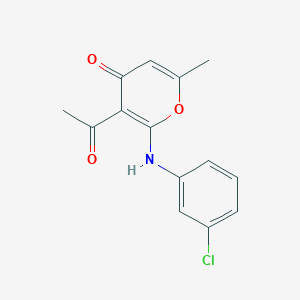3-acetyl-2-((3-chlorophenyl)amino)-6-methyl-4H-pyran-4-one