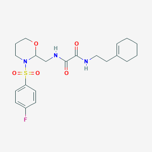 N-[2-(cyclohexen-1-yl)ethyl]-N'-[[3-(4-fluorophenyl)sulfonyl-1,3-oxazinan-2-yl]methyl]oxamide