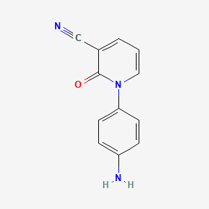 molecular formula C12H9N3O B2785906 1-(4-Aminophenyl)-2-oxopyridine-3-carbonitrile CAS No. 2140305-36-6