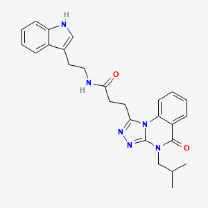 molecular formula C26H28N6O2 B2785924 N-[2-(1H-indol-3-yl)ethyl]-3-[4-(2-methylpropyl)-5-oxo-4H,5H-[1,2,4]triazolo[4,3-a]quinazolin-1-yl]propanamide CAS No. 902973-59-5