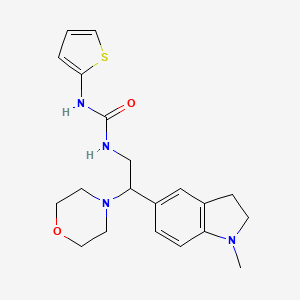 1-(2-(1-Methylindolin-5-yl)-2-morpholinoethyl)-3-(thiophen-2-yl)urea