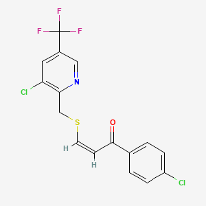 1-(4-Chlorophenyl)-3-({[3-chloro-5-(trifluoromethyl)-2-pyridinyl]methyl}sulfanyl)-2-propen-1-one