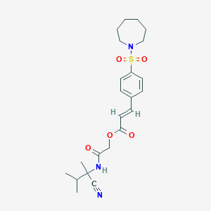 molecular formula C23H31N3O5S B2785942 [2-[(2-cyano-3-methylbutan-2-yl)amino]-2-oxoethyl] (E)-3-[4-(azepan-1-ylsulfonyl)phenyl]prop-2-enoate CAS No. 877837-75-7