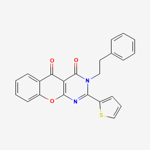 3-phenethyl-2-(thiophen-2-yl)-3H-chromeno[2,3-d]pyrimidine-4,5-dione