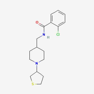 molecular formula C17H23ClN2OS B2785948 2-chloro-N-((1-(tetrahydrothiophen-3-yl)piperidin-4-yl)methyl)benzamide CAS No. 2034591-43-8