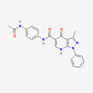 N-(4-acetamidophenyl)-3-methyl-4-oxo-1-phenyl-4,7-dihydro-1H-pyrazolo[3,4-b]pyridine-5-carboxamide