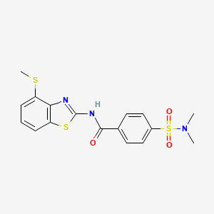 molecular formula C17H17N3O3S3 B2785952 4-(N,N-dimethylsulfamoyl)-N-(4-(methylthio)benzo[d]thiazol-2-yl)benzamide CAS No. 899941-69-6