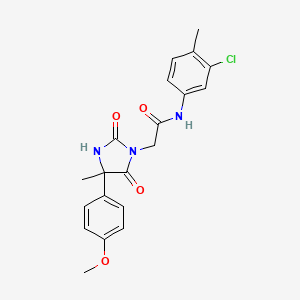 molecular formula C20H20ClN3O4 B2785957 N-(3-chloro-4-methylphenyl)-2-[4-(4-methoxyphenyl)-4-methyl-2,5-dioxoimidazolidin-1-yl]acetamide CAS No. 956408-06-3