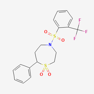 7-Phenyl-4-((2-(trifluoromethyl)phenyl)sulfonyl)-1,4-thiazepane 1,1-dioxide