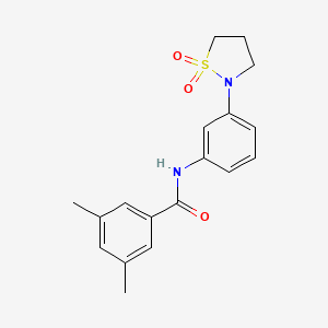 molecular formula C18H20N2O3S B2785969 N-(3-(1,1-dioxidoisothiazolidin-2-yl)phenyl)-3,5-dimethylbenzamide CAS No. 942011-36-1