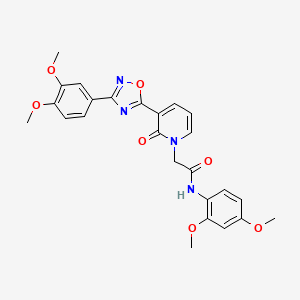 molecular formula C25H24N4O7 B2785972 N-(2,4-dimethoxyphenyl)-2-{3-[3-(3,4-dimethoxyphenyl)-1,2,4-oxadiazol-5-yl]-2-oxo-1,2-dihydropyridin-1-yl}acetamide CAS No. 1105202-23-0