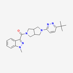 molecular formula C23H28N6O B2785993 3-[5-(6-tert-butylpyridazin-3-yl)-octahydropyrrolo[3,4-c]pyrrole-2-carbonyl]-1-methyl-1H-indazole CAS No. 2415489-92-6