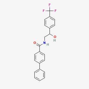 molecular formula C22H18F3NO2 B2786017 N-(2-hydroxy-2-(4-(trifluoromethyl)phenyl)ethyl)-[1,1'-biphenyl]-4-carboxamide CAS No. 1351594-84-7
