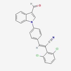 molecular formula C24H14Cl2N2O B2786018 (Z)-2-(2,6-dichlorophenyl)-3-[4-(3-formylindol-1-yl)phenyl]prop-2-enenitrile CAS No. 692287-49-3