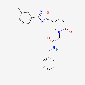 molecular formula C24H22N4O3 B2786019 N-(4-methylbenzyl)-2-{5-[3-(3-methylphenyl)-1,2,4-oxadiazol-5-yl]-2-oxopyridin-1(2H)-yl}acetamide CAS No. 1326821-95-7