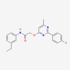 molecular formula C21H20FN3O2 B2786022 N-(3-ethylphenyl)-2-{[2-(4-fluorophenyl)-6-methylpyrimidin-4-yl]oxy}acetamide CAS No. 1251605-69-2