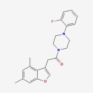 molecular formula C22H23FN2O2 B2786024 2-(4,6-Dimethylbenzofuran-3-yl)-1-(4-(2-fluorophenyl)piperazin-1-yl)ethanone CAS No. 717895-01-7