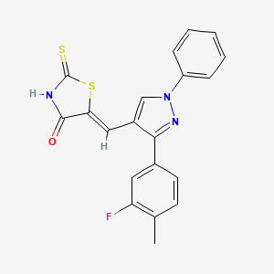 (Z)-5-((3-(3-fluoro-4-methylphenyl)-1-phenyl-1H-pyrazol-4-yl)methylene)-2-thioxothiazolidin-4-one
