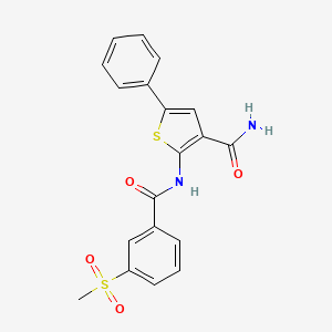 molecular formula C19H16N2O4S2 B2786030 2-(3-(Methylsulfonyl)benzamido)-5-phenylthiophene-3-carboxamide CAS No. 941994-05-4