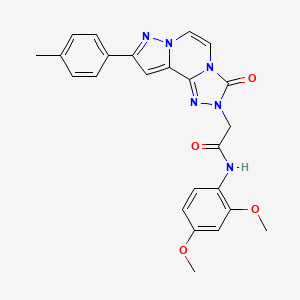 molecular formula C24H22N6O4 B2786047 N-(2,4-dimethoxyphenyl)-2-[11-(4-methylphenyl)-5-oxo-3,4,6,9,10-pentazatricyclo[7.3.0.02,6]dodeca-1(12),2,7,10-tetraen-4-yl]acetamide CAS No. 1357870-02-0