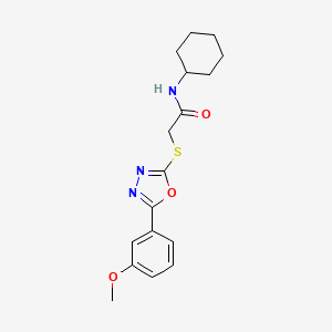 molecular formula C17H21N3O3S B2786057 N-cyclohexyl-2-{[5-(3-methoxyphenyl)-1,3,4-oxadiazol-2-yl]sulfanyl}acetamide CAS No. 484695-61-6