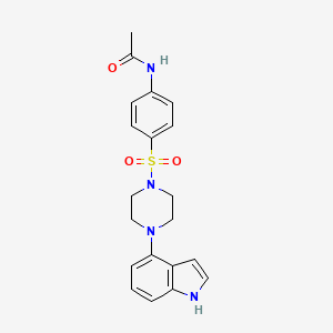 molecular formula C20H22N4O3S B2786077 N1-(4-{[4-(1H-indol-4-yl)piperazino]sulfonyl}phenyl)acetamide CAS No. 256458-63-6