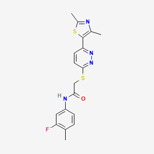 2-((6-(2,4-dimethylthiazol-5-yl)pyridazin-3-yl)thio)-N-(3-fluoro-4-methylphenyl)acetamide