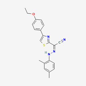 (Z)-N'-(2,4-dimethylphenyl)-4-(4-ethoxyphenyl)thiazole-2-carbohydrazonoyl cyanide