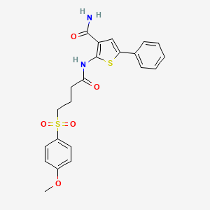 2-(4-((4-Methoxyphenyl)sulfonyl)butanamido)-5-phenylthiophene-3-carboxamide