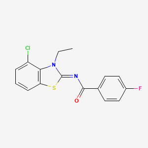 (E)-N-(4-chloro-3-ethylbenzo[d]thiazol-2(3H)-ylidene)-4-fluorobenzamide