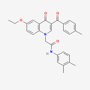 molecular formula C29H28N2O4 B2786090 N-(3,4-dimethylphenyl)-2-[6-ethoxy-3-(4-methylbenzoyl)-4-oxo-1,4-dihydroquinolin-1-yl]acetamide CAS No. 898345-06-7