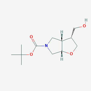 molecular formula C12H21NO4 B2786098 Racemic-(3R,3aS,6aS)-tert-butyl 3-(hydroxymethyl)tetrahydro-2H-furo[2,3-c]pyrrole-5(3H)-carboxylate CAS No. 1273576-62-7