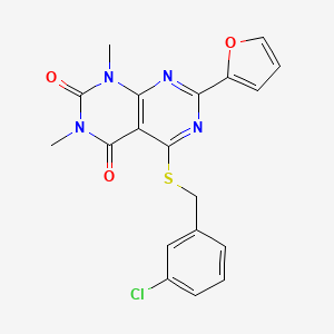 5-((3-chlorobenzyl)thio)-7-(furan-2-yl)-1,3-dimethylpyrimido[4,5-d]pyrimidine-2,4(1H,3H)-dione