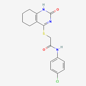 molecular formula C16H16ClN3O2S B2786107 N-(4-chlorophenyl)-2-[(2-oxo-1,2,5,6,7,8-hexahydroquinazolin-4-yl)sulfanyl]acetamide CAS No. 933230-63-8