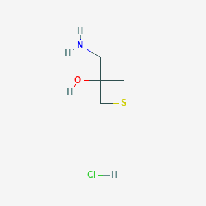 molecular formula C4H10ClNOS B2786115 3-(aminomethyl)thietan-3-ol hydrochloride CAS No. 2551116-98-2