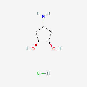 molecular formula C5H12ClNO2 B2786116 (1R,2S,4R)-4-aminocyclopentane-1,2-diol hydrochloride CAS No. 2197063-37-7