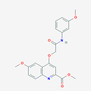 molecular formula C21H20N2O6 B2786117 Methyl 6-methoxy-4-{[(3-methoxyphenyl)carbamoyl]methoxy}quinoline-2-carboxylate CAS No. 1357935-42-2