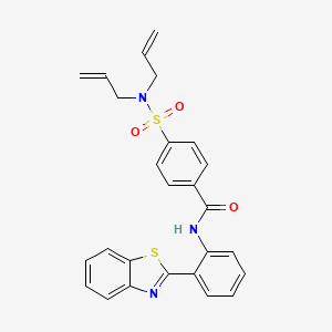 molecular formula C26H23N3O3S2 B2786146 N-[2-(1,3-benzothiazol-2-yl)phenyl]-4-[bis(prop-2-en-1-yl)sulfamoyl]benzamide CAS No. 477570-06-2