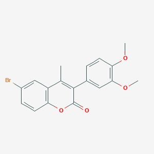 molecular formula C18H15BrO4 B2786160 6-bromo-3-(3,4-dimethoxyphenyl)-4-methyl-2H-chromen-2-one CAS No. 720675-07-0